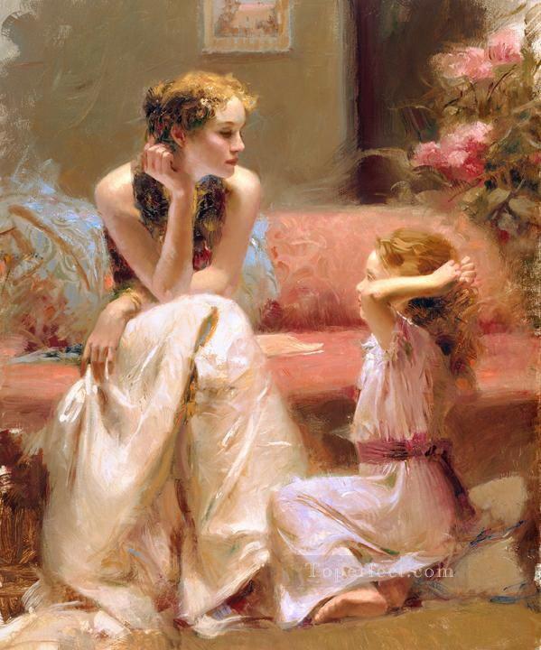 Thinking of You lady painter Pino Daeni Oil Paintings